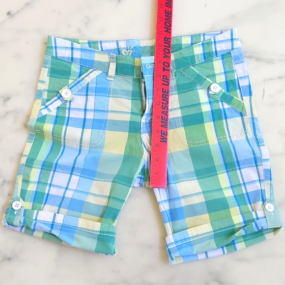 NWOT. Justice Girl's Cotton and Spandex Multi Color Plaid Shorts. - Picture 4 of 4
